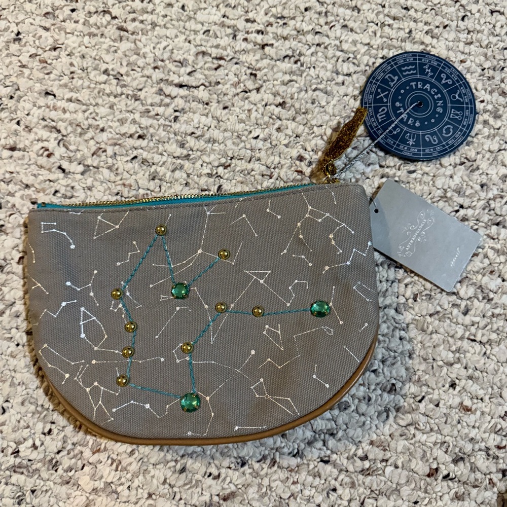 Anthropologie Gray Constellation Pattern Pouch - Aquarius